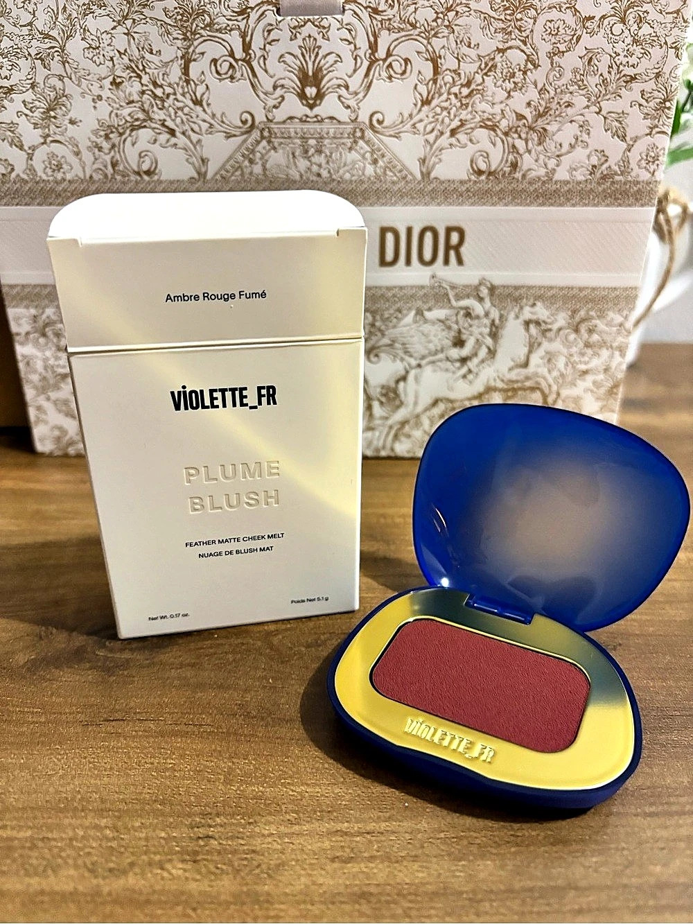 VIOLETTE_FR Plume Blush Feather Matte Cream to Powder- Ambre Rouge Fumé NIB